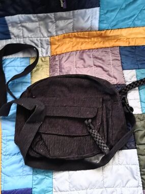 Unk Black Corduroy Mini Crossbody Bag